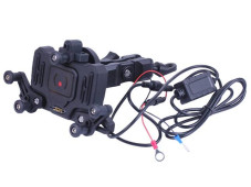 Тримач телефону (кріплення на кермо) HFCM-34 з ручкою та бездротовою зарядкою