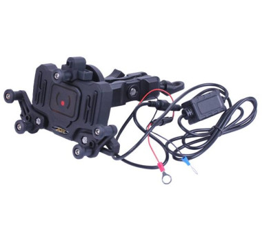 Тримач телефону (кріплення на кермо) HFCM-34 з ручкою та бездротовою зарядкою