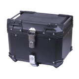 Кофр прямокутний для мотоцикла пластиковий чорний, зі спинкою та двома замками 45л