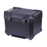 Кофр прямокутний для мотоцикла пластиковий чорний, зі спинкою та двома замками 45л