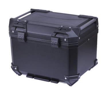 Кофр прямокутний для мотоцикла пластиковий чорний, зі спинкою та двома замками 45л
