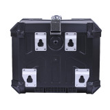 Кофр прямокутний для мотоцикла пластиковий чорний, зі спинкою та двома замками 45л