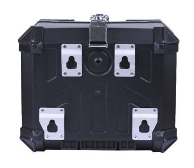 Кофр прямокутний для мотоцикла пластиковий чорний, зі спинкою та двома замками 45л