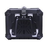 Кофр прямокутний для мотоцикла пластиковий чорний, зі спинкою та двома замками 45л