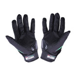 Моторукавички чорні із зеленим, size L -Virtue