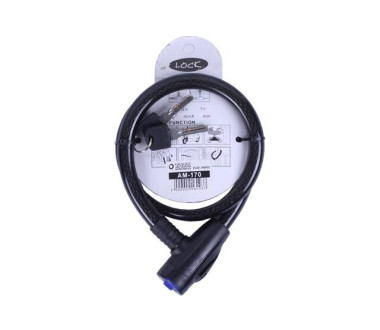 Замок противоугонный тросовый 15мм*800мм (под ключ) ZX1110