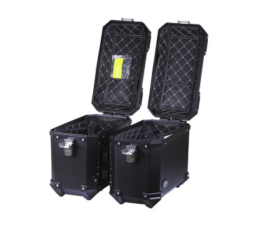 Кофри бічні YBX для мотоцикла, чорні пластикові (пара), 28л