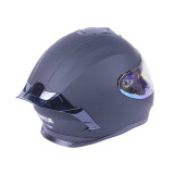 Шлем MD-820-1 черный матовый, стекло синий хамелеон size ХS - VIRTUE