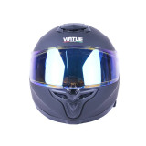 Шлем MD-820-1 черный матовый, стекло синий хамелеон size ХS - VIRTUE