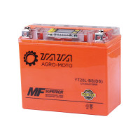 Акумулятор гелевий TT AGRO MOTO YT20L-BS 18АH, 177×88×155 мм, помаранчевий, з дисплеєм