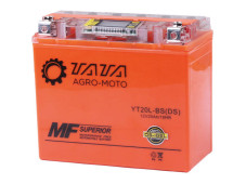 Акумулятор гелевий TT AGRO MOTO YT20L-BS 18АH, 177×88×155 мм, помаранчевий, з дисплеєм