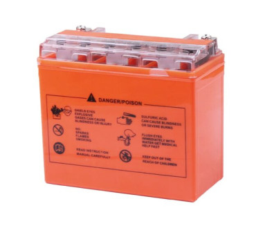 Аккумулятор гелевый TT AGRO MOTO YT20L-BS 18АH, 177×88×155 мм, оранжевый, с дисплеем