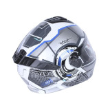 Шлем для мотоцикла, скутера 900 Gear White-Silver TTG трансформер (серый с белым и синим, size L)