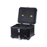 Кофр прямокутний для мотоцикла алюмінієвий чорний, зі спинкою та двома замками 57л - TTG