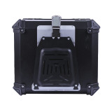 Кофр прямокутний для мотоцикла алюмінієвий чорний, зі спинкою та двома замками 57л - TTG