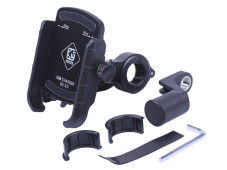 Тримач телефону (кріплення на кермо) M8C чорний (з зарядкою) (Kewiq)