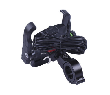 Тримач телефону (кріплення на кермо) M8C чорний (з зарядкою) (Kewiq)