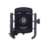 Тримач телефону (кріплення на кермо) M8C чорний (з зарядкою) (Kewiq)