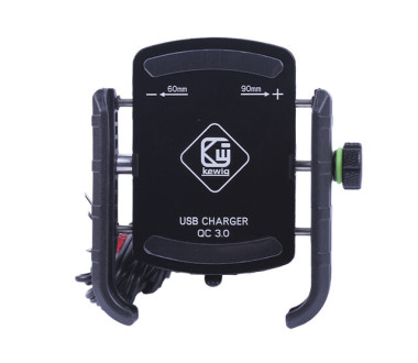 Тримач телефону (кріплення на кермо) M8C чорний (з зарядкою) (Kewiq)
