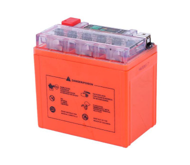 Аккумулятор гелевый, 5АH-YTX5L-BS, оранж., 114*70*106 мм, С ИНДИКАТОРОМ - OUTDO