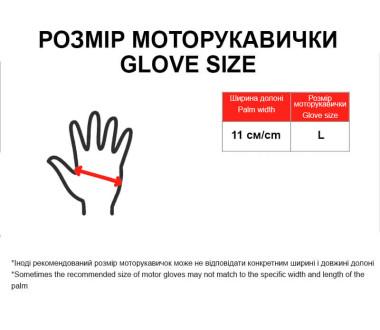 Мотоперчатки YM001-15 (короткі) червоні size L