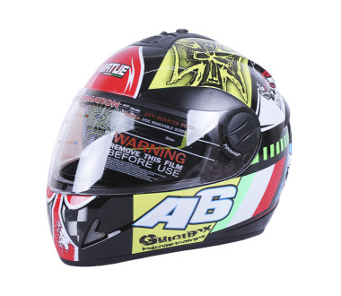 Шлем MD-800 черный с цветной графикой A6 size S - VIRTUE