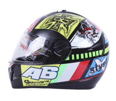 Шлем MD-800 черный с цветной графикой A6 size S - VIRTUE