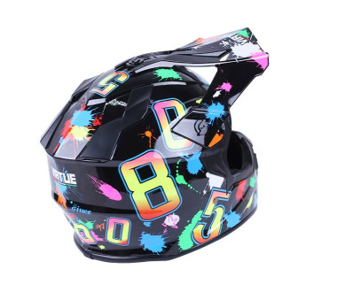 Шолом MD-911 чорний із кольоровою графікою size S - VIRTUE