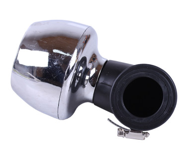 Фильтр нулевой "Turbo" чёрный хром Ø42 мм 90° (125-150сс) - АМ