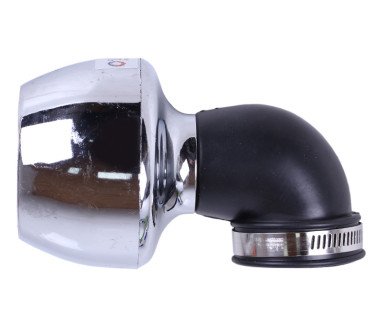 Фильтр нулевой "Turbo" чёрный хром Ø42 мм 90° (125-150сс) - АМ