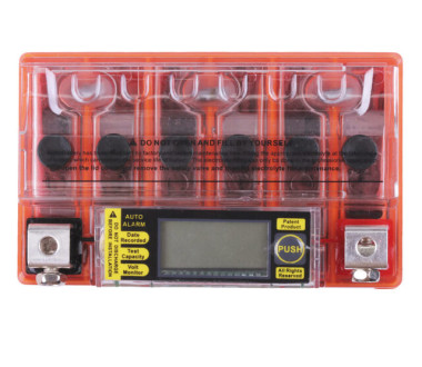 Акумулятор гелевий, 5АH-YTX5L-BS, помаранч., 114*70*106 мм З ДИСПЛЕЄМ - OUTDO