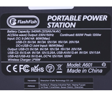 Портативна зарядна станція FlashFish A601 150000mAh 600W