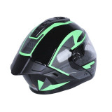 Шолом для мотоцикла, скутера 911 Phantom Racer TTG трансформер (чорний із зеленим, size L)