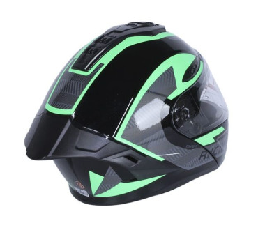 Шолом для мотоцикла, скутера 911 Phantom Racer TTG трансформер (чорний із зеленим, size L)