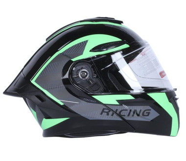 Шолом для мотоцикла, скутера 911 Phantom Racer TTG трансформер (чорний із зеленим, size L)