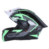 Шолом для мотоцикла, скутера 911 Phantom Racer TTG трансформер (чорний із зеленим, size L)