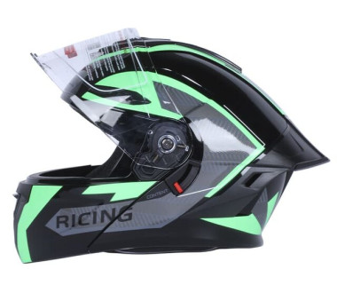 Шолом для мотоцикла, скутера 911 Phantom Racer TTG трансформер (чорний із зеленим, size L)