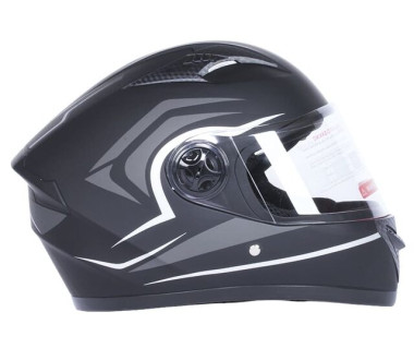 Шлем для мотоцикла, скутера 557 Thorn Black TTG интеграл (черный с серым, One Size 54-61 см)