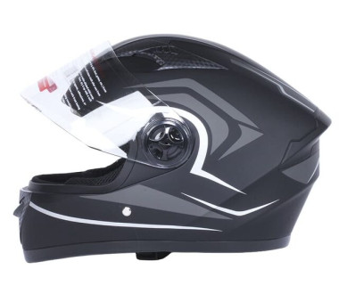 Шлем для мотоцикла, скутера 557 Thorn Black TTG интеграл (черный с серым, One Size 54-61 см)