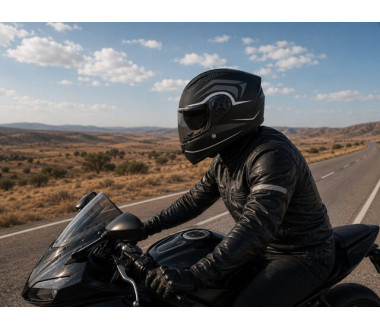 Шлем для мотоцикла, скутера 557 Thorn Black TTG интеграл (черный с серым, One Size 54-61 см)