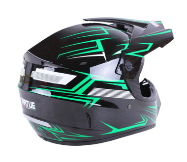 Шолом мотоциклетний кросовий VIRTUE MD-905 size L зелений із чорним