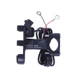 Тримач телефону (кріплення на кермо) HFCM-29 алюміній чорний (з зарядкою)