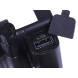 Тримач телефону (кріплення на кермо) HFCM-29 алюміній чорний (з зарядкою)