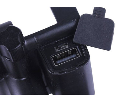 Тримач телефону (кріплення на кермо) HFCM-29 алюміній чорний (з зарядкою)