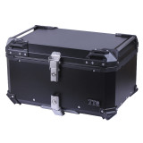 Кофр прямокутний для мотоцикла алюмінієвий чорний, зі спинкою та двома замками 65л - TTG