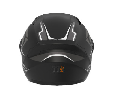 Шлем для мотоцикла, скутера 557 Thorn Black TTG интеграл (черный с серым, One Size 54-61 см)