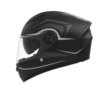 Шлем для мотоцикла, скутера 557 Thorn Black TTG интеграл (черный с серым, One Size 54-61 см)