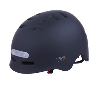 Шолом захисний чорний із габаритним ліхтарем size L - TTG