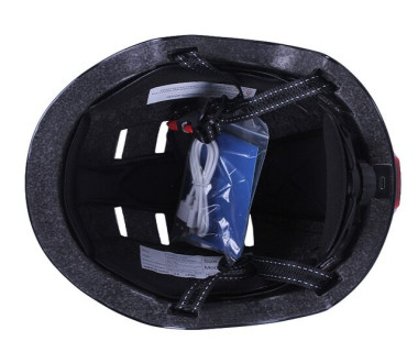 Шолом захисний чорний із габаритним ліхтарем size L - TTG