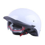 Шолом MD-513-1 білий глянсовий + чорне скло size M - VIRTUE